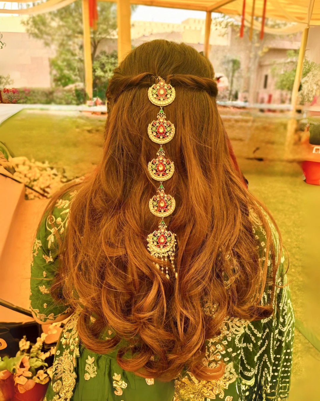 Gold Plated Jadau Kundan Hairbraid - HB103MC