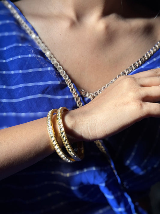 Gold Plated Jadau Kundan Bangles- BAN103W