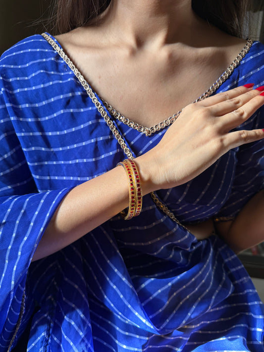 Gold Plated Jadau Kundan Bangles- BAN103P