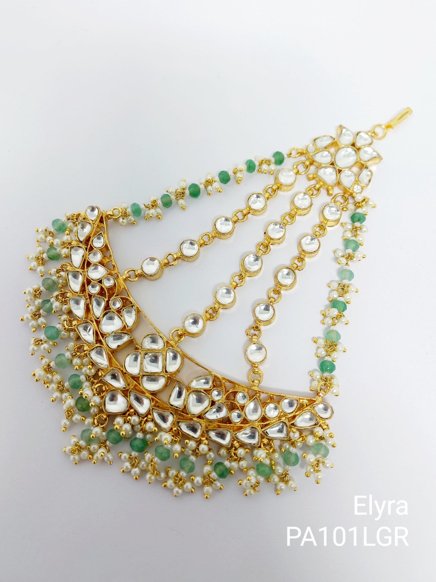 Fluorite Color Gold Plated Jadau Kundan Passa- P101FL