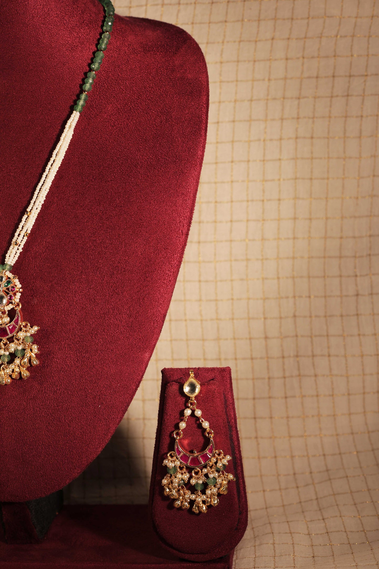 Multicolor Gold Plated Jadau Kundan Pendant Set - PS102MC