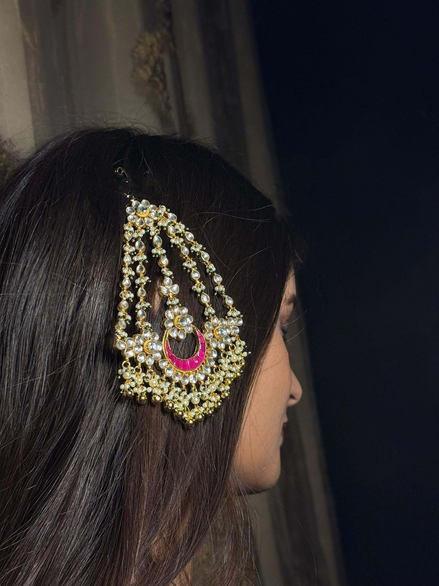 Multicolor Gold Plated Jadau Kundan Passa- P102MC