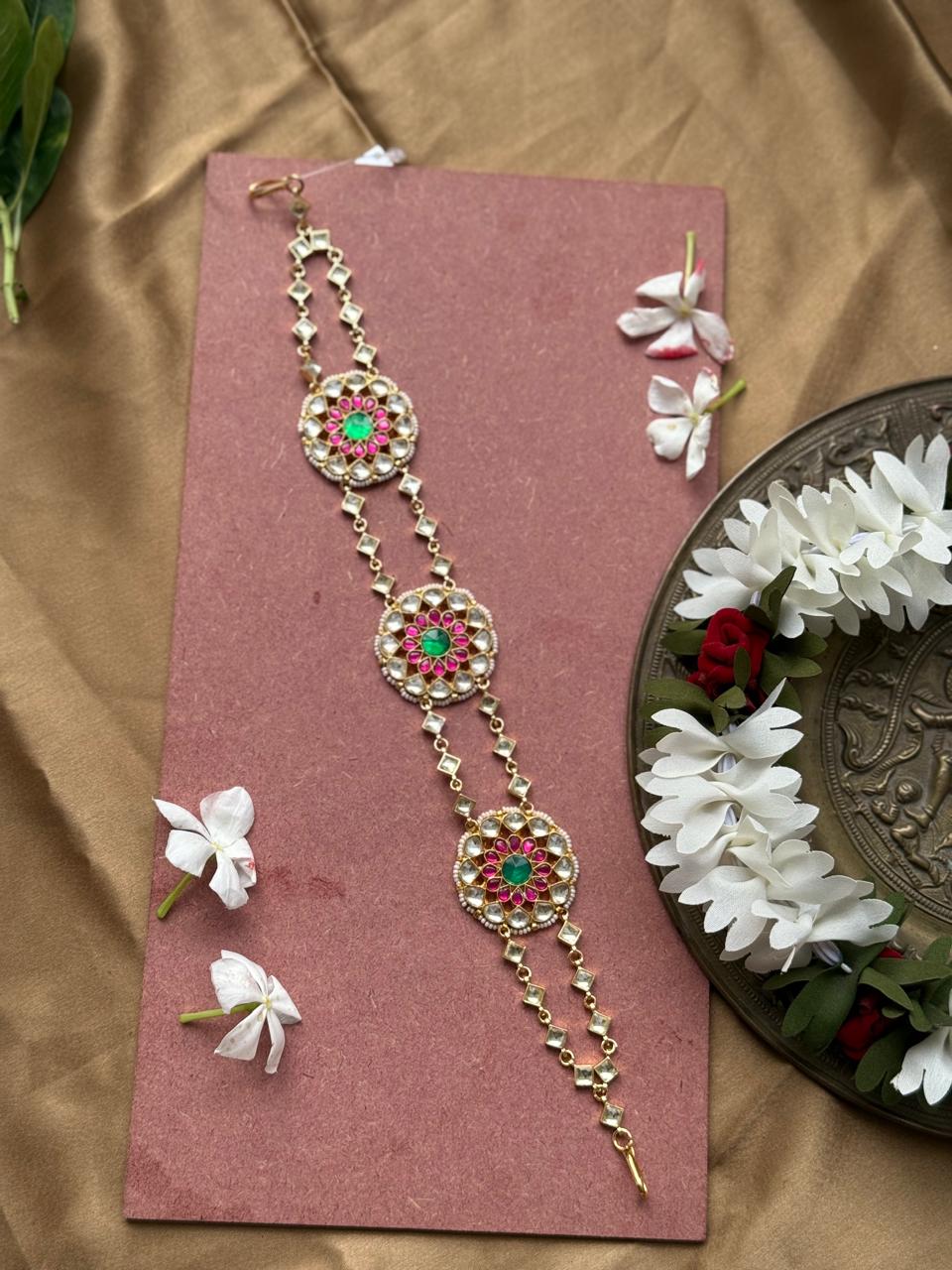 Gold Plated Jadau Kundan Hairbraid - HB102