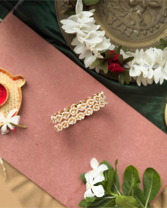 Gold Plated Jadau Kundan Bangles- BAN108W