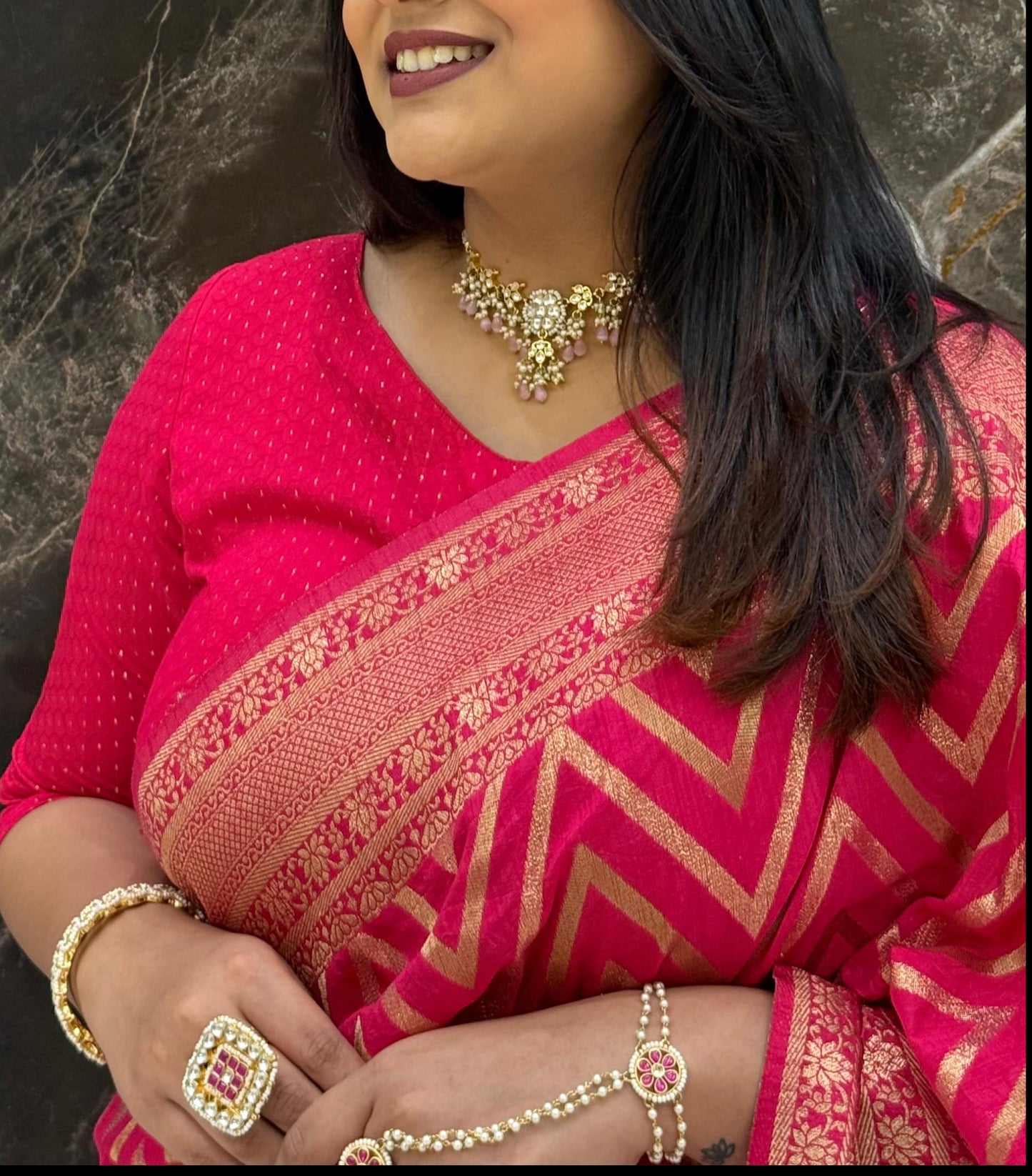 Rose Mini Choker Necklace Set- SET114P