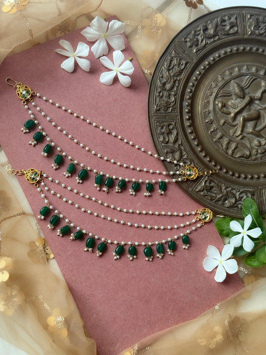 Gold Plated Jadau Kundan Earchain- EC106GR