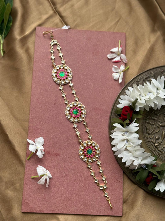 Gold Plated Jadau Kundan Hairbraid - HB102
